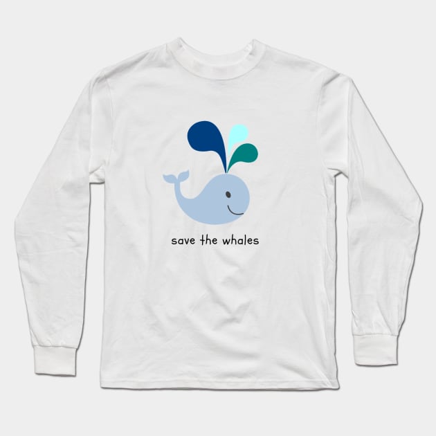 Save the Whales Long Sleeve T-Shirt by NoColorDesigns